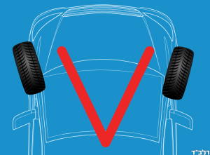 התבדרות גלגלים (Toe-Out) - לא תקין